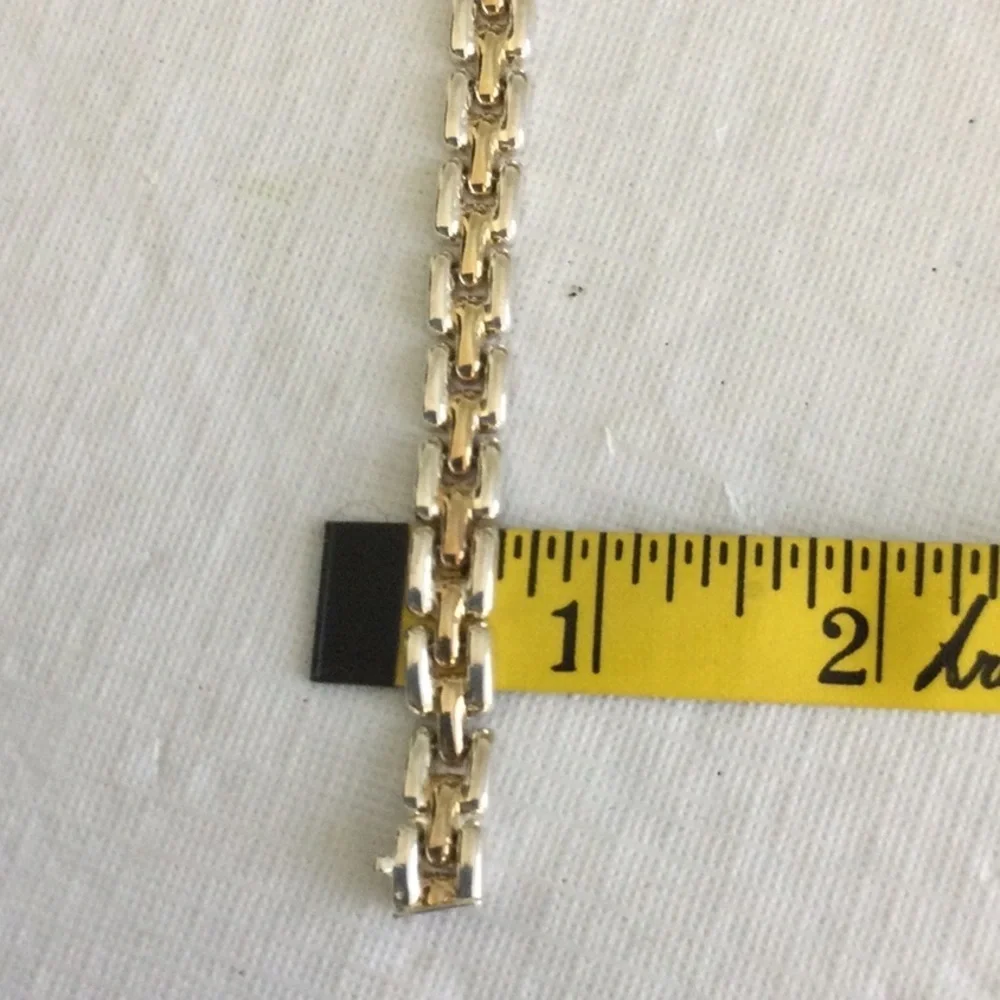 Women’s Two Tone Sterling Sliver 925  Necklace  *